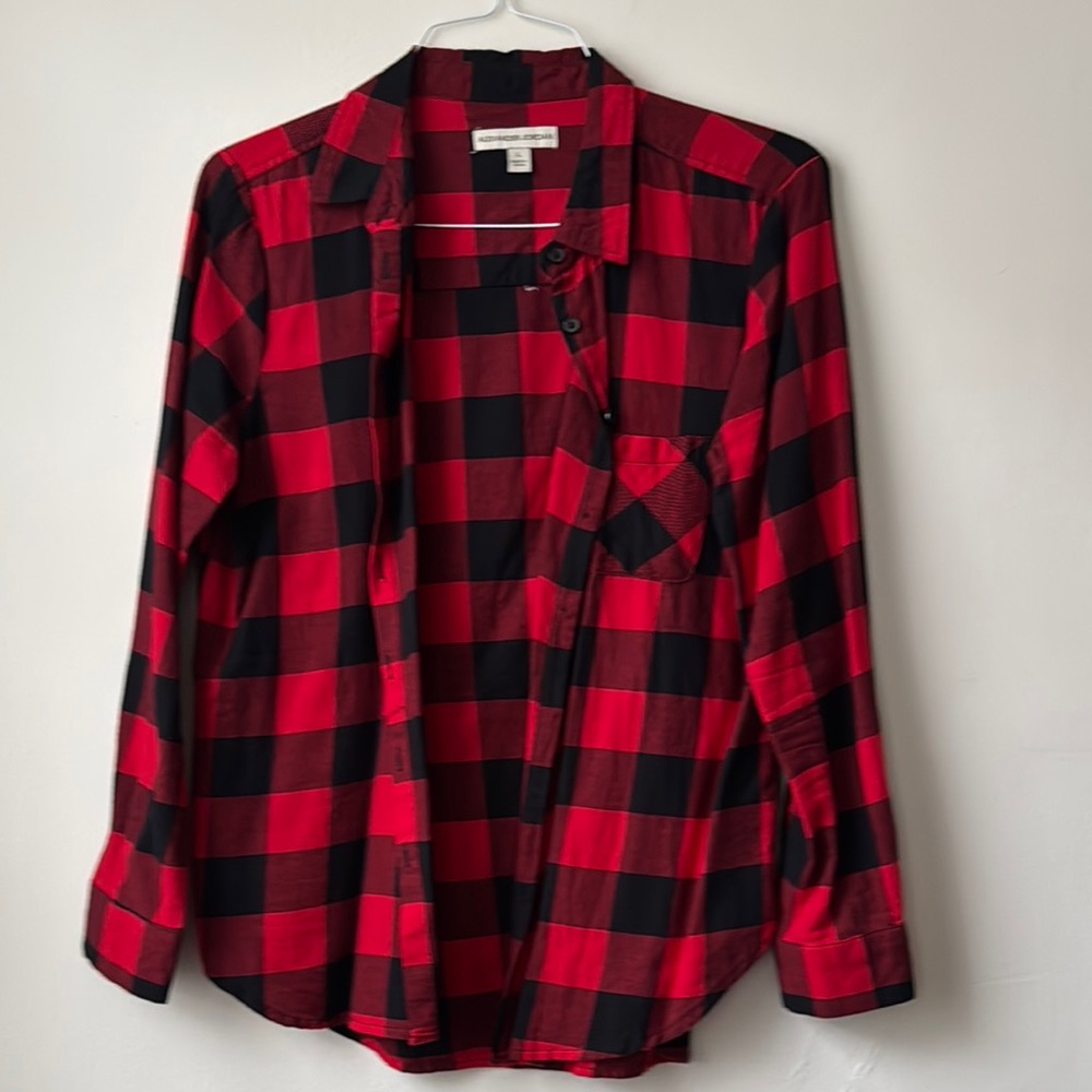 Alexander Jordan Red and Black Plaid Shirt